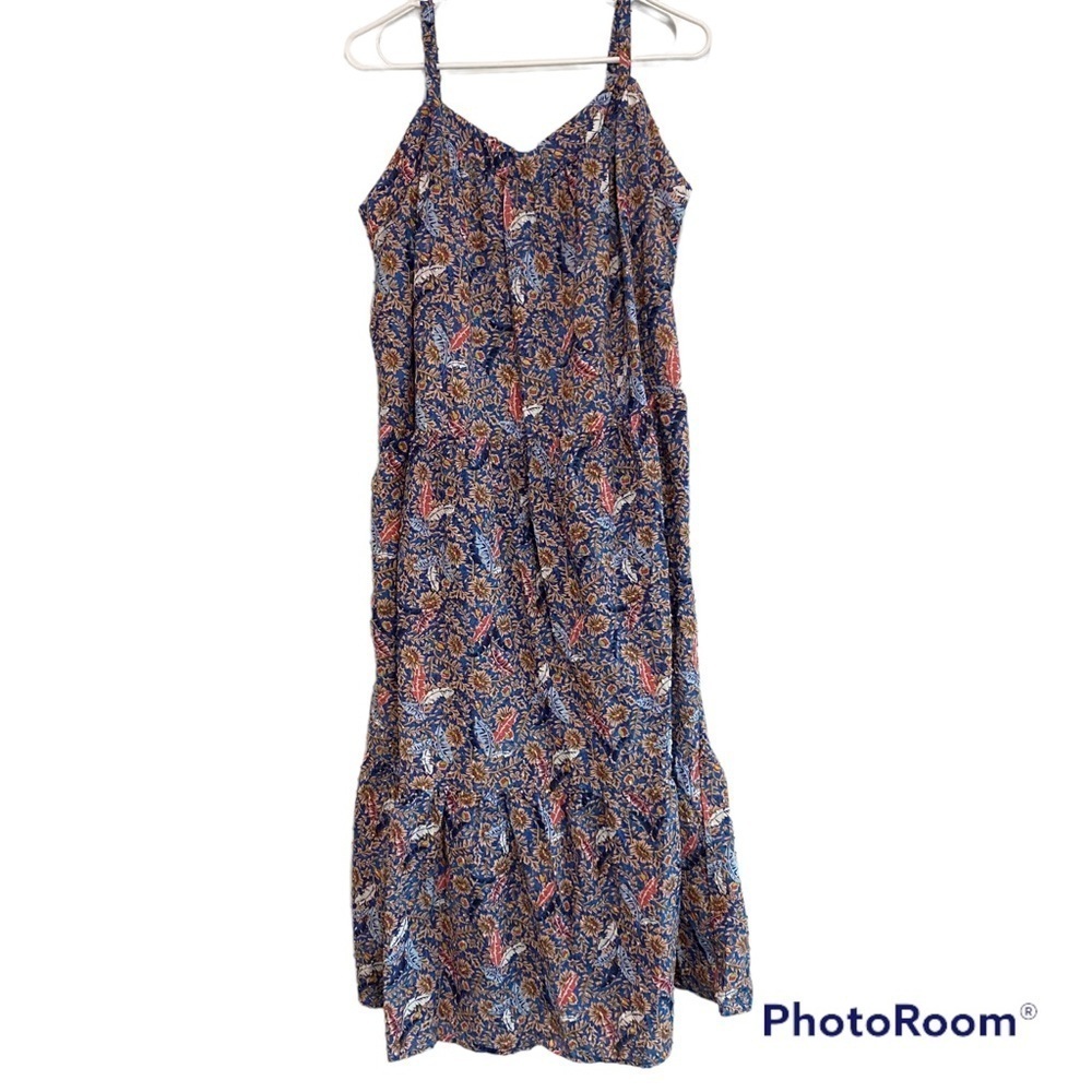 Women's Sleeveless Tiered A-Line Dress Knox Rose Blue Size 2X - Picture 6 of 10